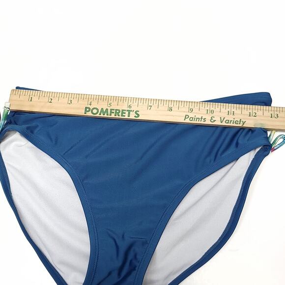Cat & Jack Girls Bikini Bottom Size Xl 14 / 16 Blue Solid Side Tie Swimwear - Picture 6 of 7